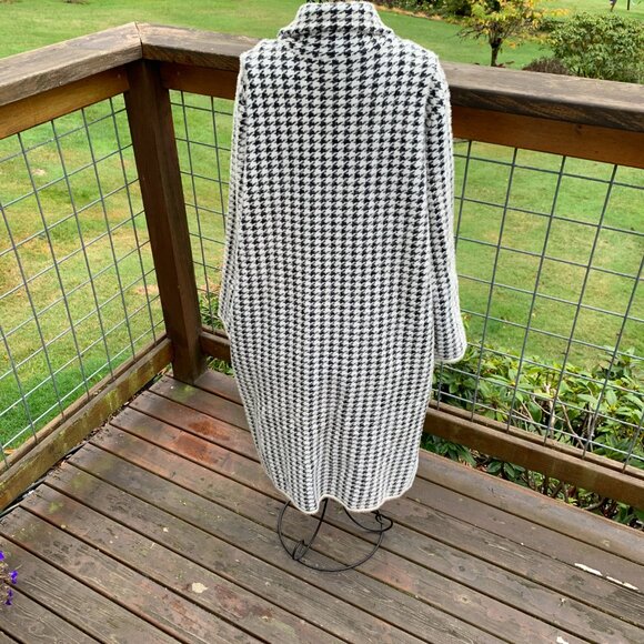 NWT Cyrus Women's size XL Black & White Herringbone Open Front Cardigan Coat - Picture 8 of 12